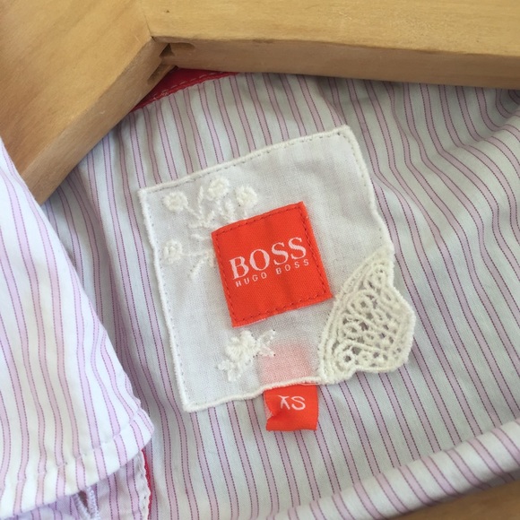 Hugo Boss pink striped button up blouse size XS - Picture 7 of 8